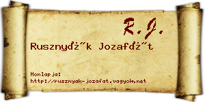 Rusznyák Jozafát névjegykártya